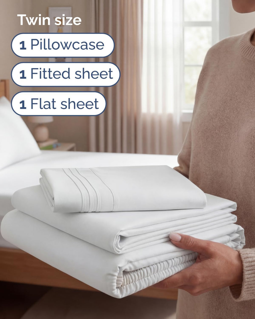 Twin Size 3 Piece Sheet Set - Comfy Breathable & Cooling Sheets - Hotel Luxury Bed Sheets for Women & Men - Deep Pockets, Easy-Fit, Extra…