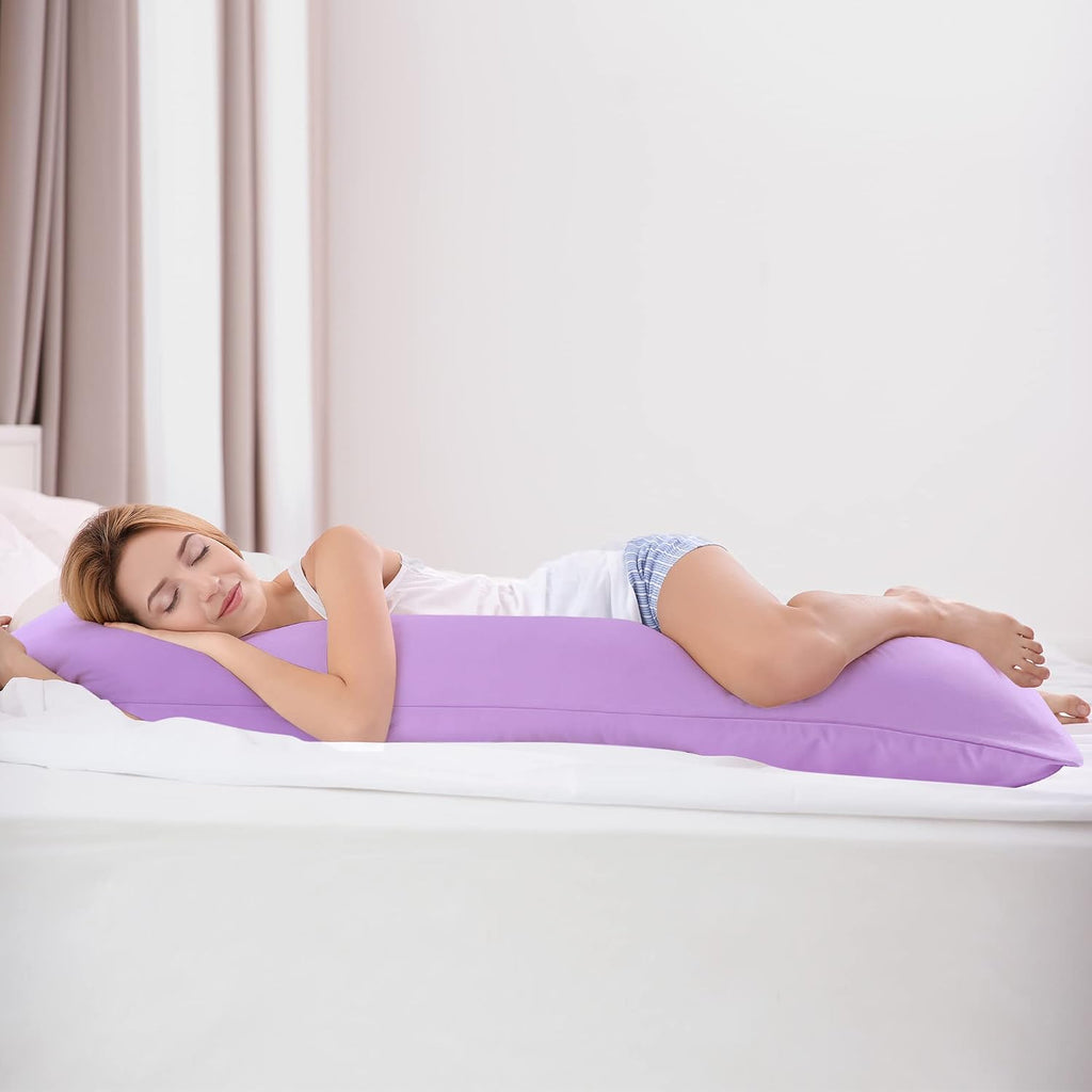 uxcell Soft Microfiber Body Pillow Cover with Zipper Closure, Long Pillow Cases for Body Pillows Weave for 90 GSM Polyester, Violet Body (2…