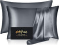 Home Silk Pillow Cases 2 Pack, Mulberry Silk Pillowcases Standard Set of 2, Smooth, Anti Acne, Both Sides Natural Silk Satin Pillow Cases f…