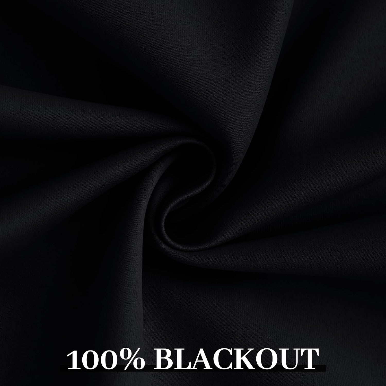 Yakamok 100% Blackout Curtains Black Room Darkening Thermal Insulated Window Curtain with 2 Thick Layers-Set of 2 Panels Grommet Top Drapes…