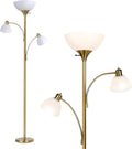 Brightech Sky Dome Double LED Floor lamp, Torchiere Super Bright Floor Lamp with 2 Reading Lamps for Living Rooms & Offices - Dimmable…