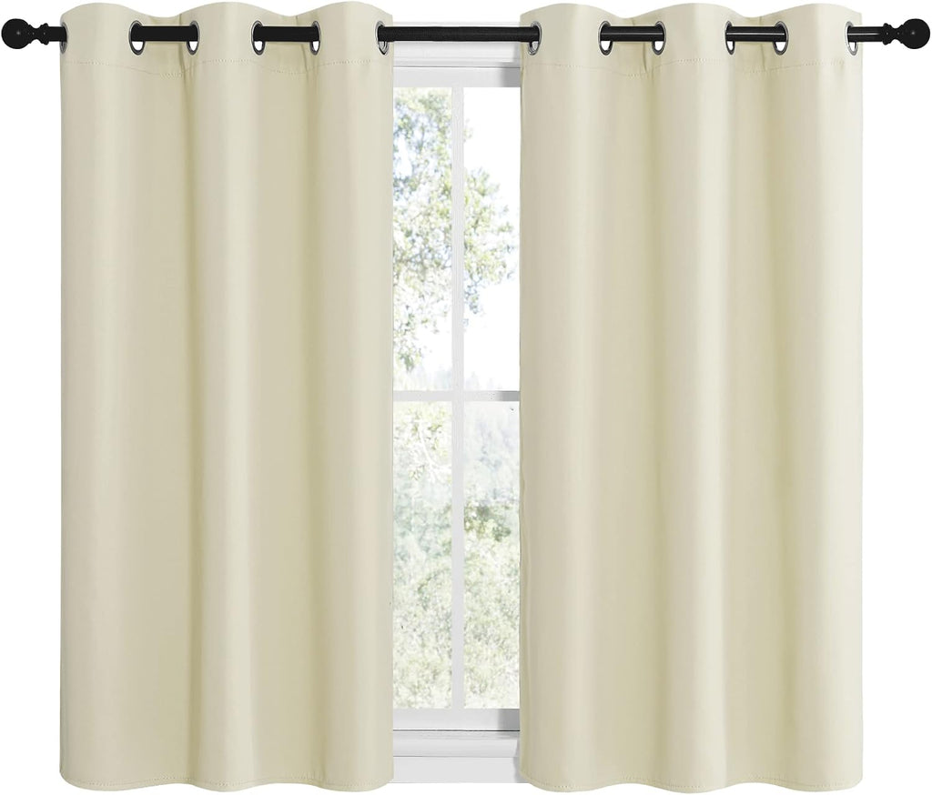 NICETOWN Room Darkening Curtain Panels for Living Room, Thermal Insulated Grommet Room Darkening Draperies/Drapes for Window (Beige, 2…