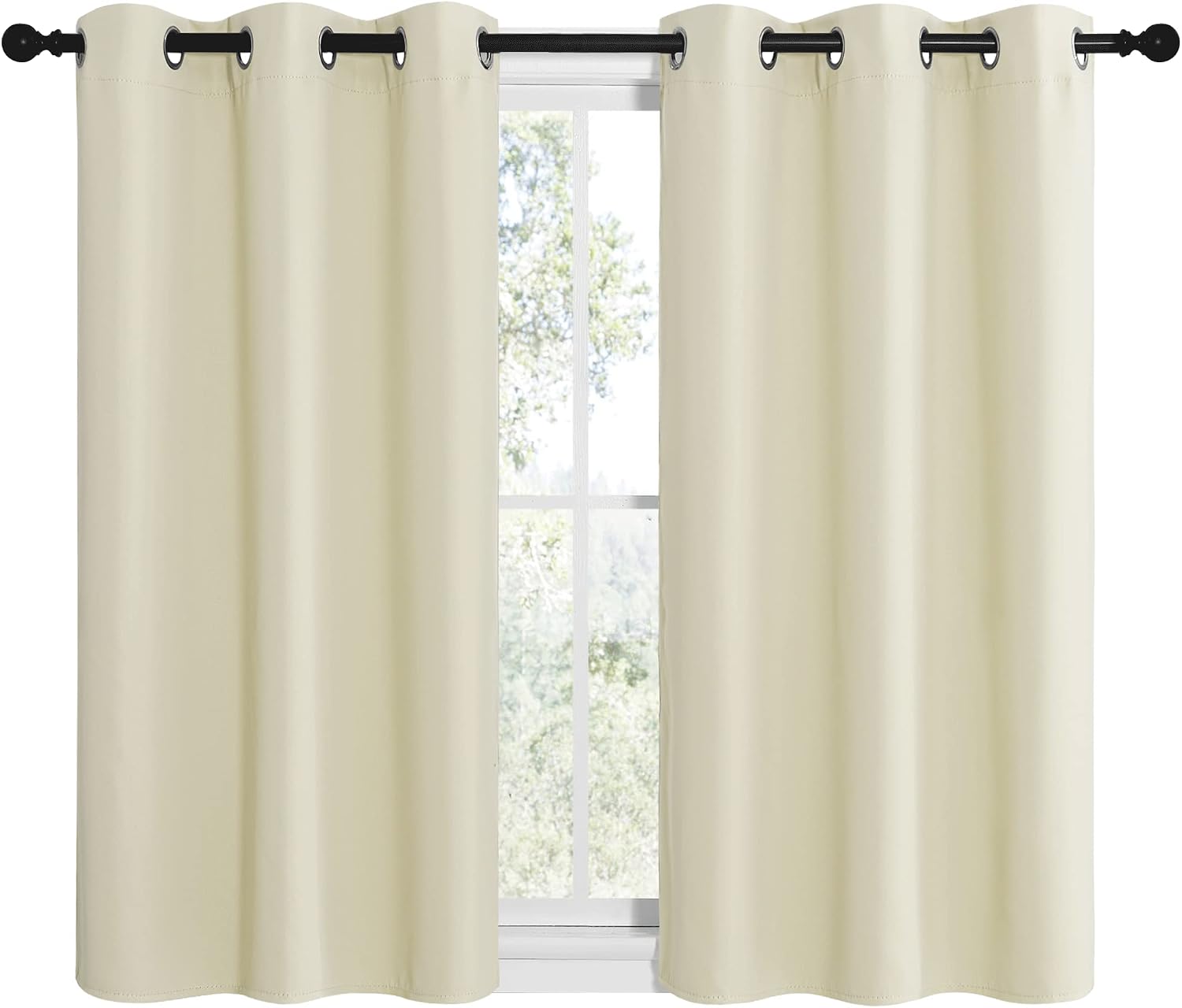 NICETOWN Room Darkening Curtain Panels for Living Room, Thermal Insulated Grommet Room Darkening Draperies/Drapes for Window (Beige, 2…