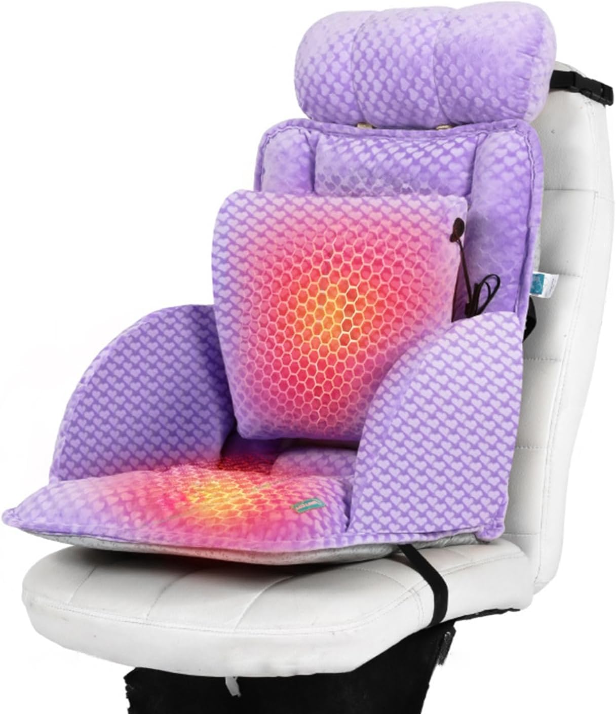 Generic USB Heated Seat Cushion, Lumbar Support Heated Seat Pad with Armrest for Office Chair, Ajustable Backrest Warm Pillow for Long…