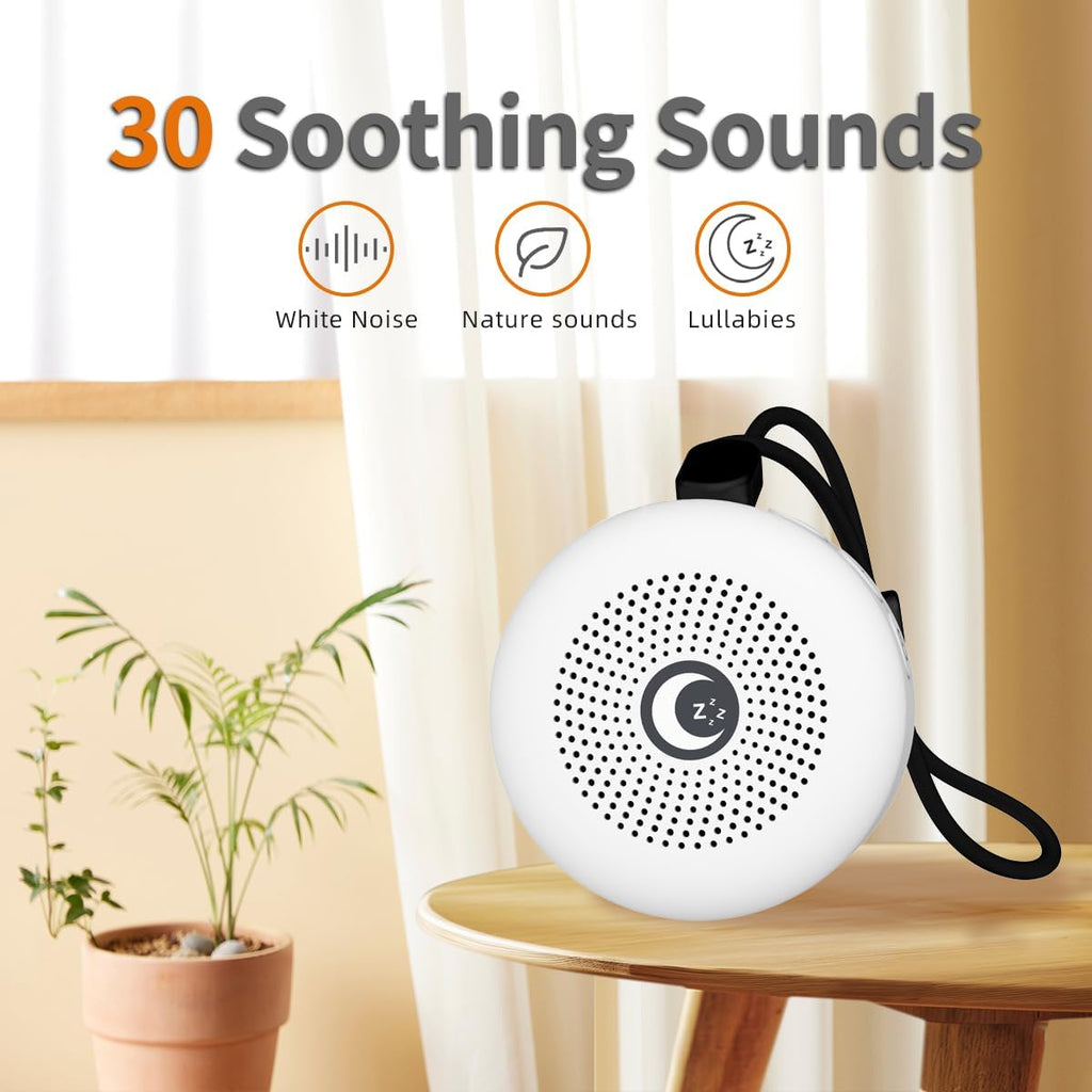 Sleepbox Sleep Sound Machine Portable Noise Machine with 30 Soothing Sounds 4 Timer Memory Function Rechargeable Battery 32 Volume Levels f…