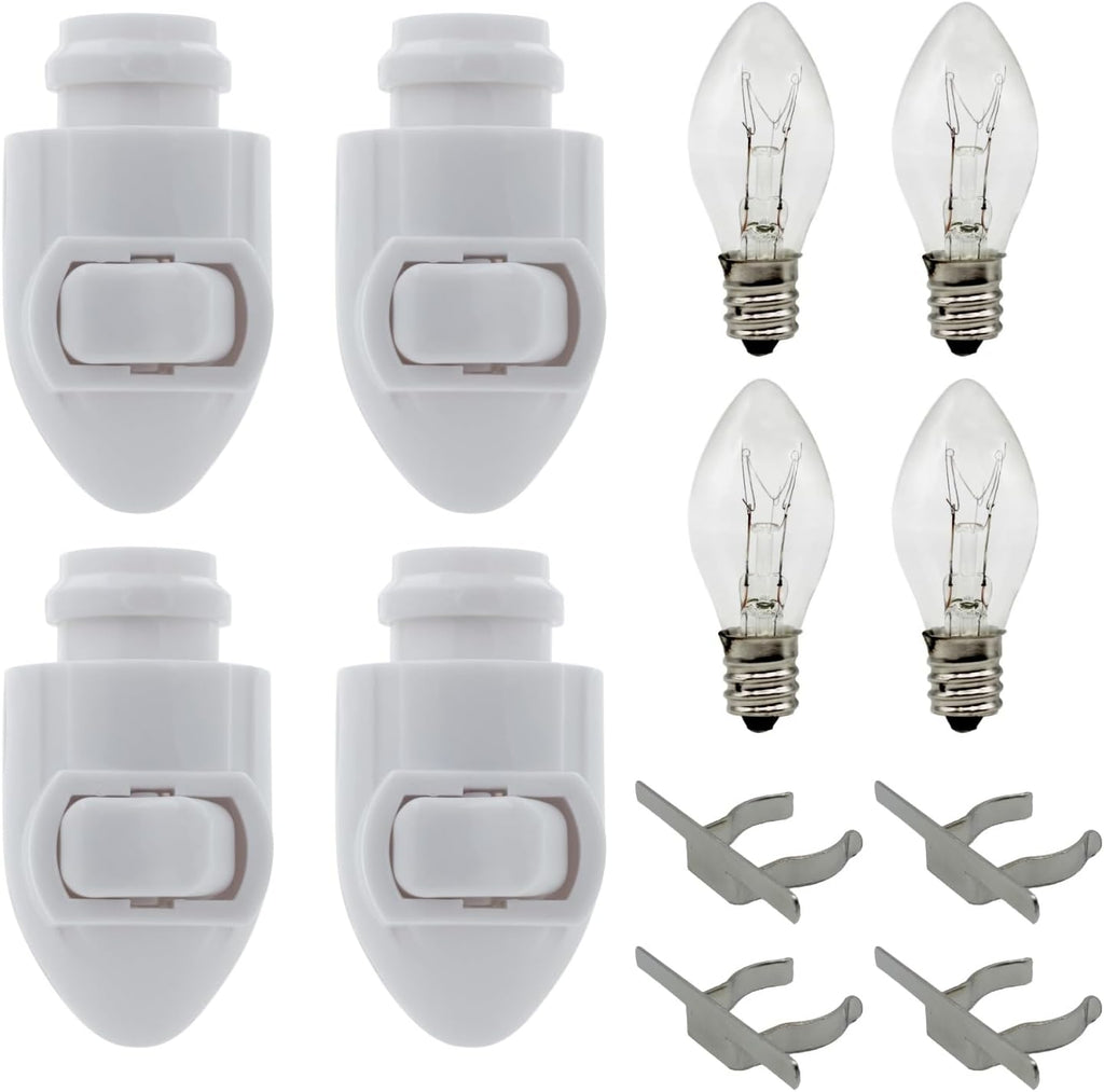 Creative Hobbies Plug in Night Light Module Includes 4 Bulbs and 4 Metal Clips, Great for Making Your Own Decorative Night Lights, Pack…