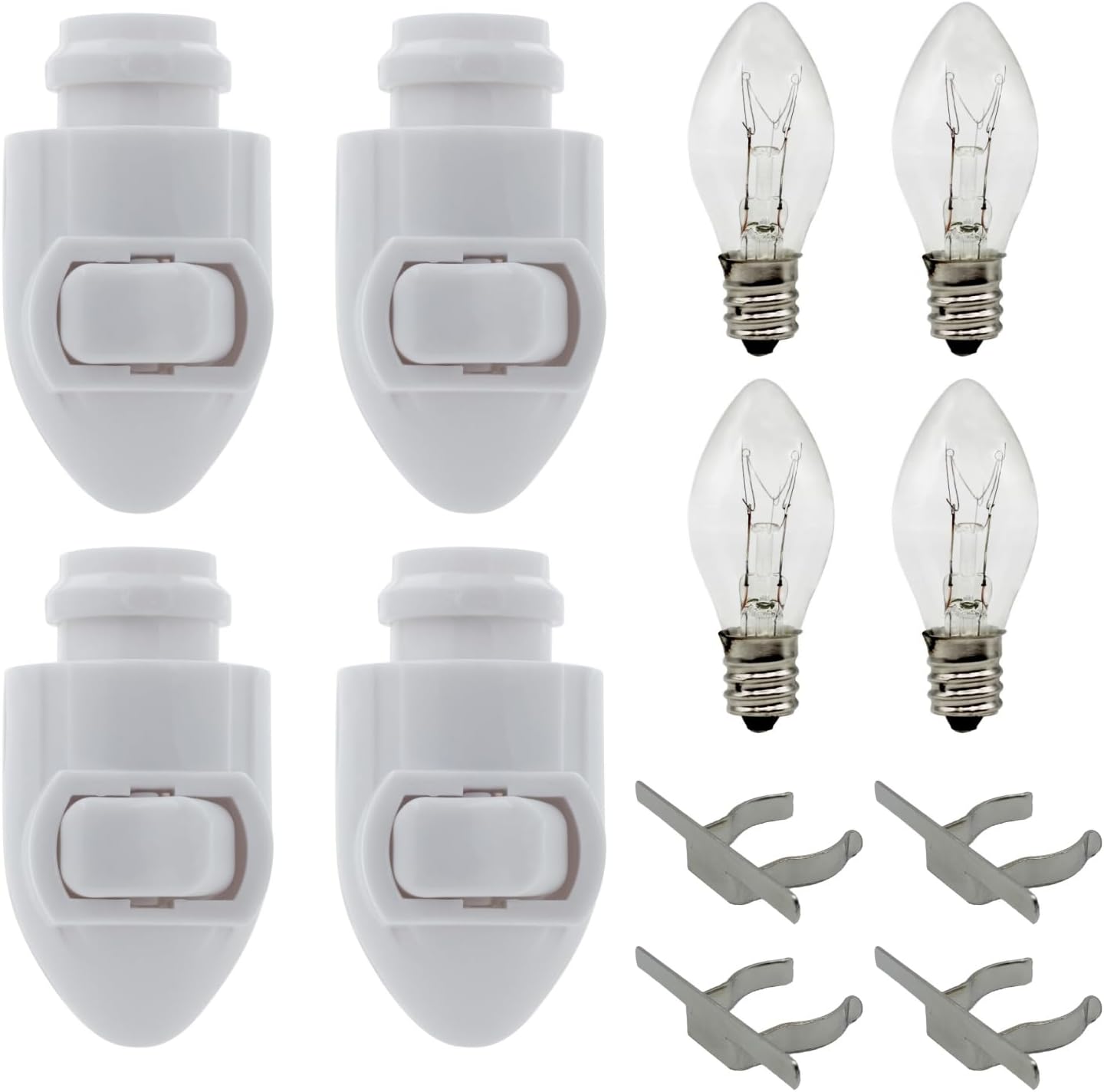 Creative Hobbies Plug in Night Light Module Includes 4 Bulbs and 4 Metal Clips, Great for Making Your Own Decorative Night Lights, Pack…
