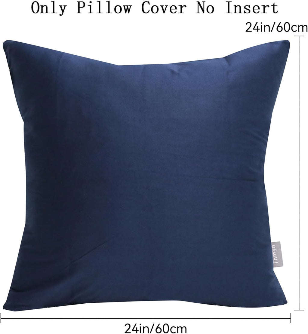 Thmyo 4-Pack 100% Cotton Comfortable Solid Decorative Throw Pillow Case Square Cushion Cover Pillowcase Sublimation Blank Pillow Covers Chr…