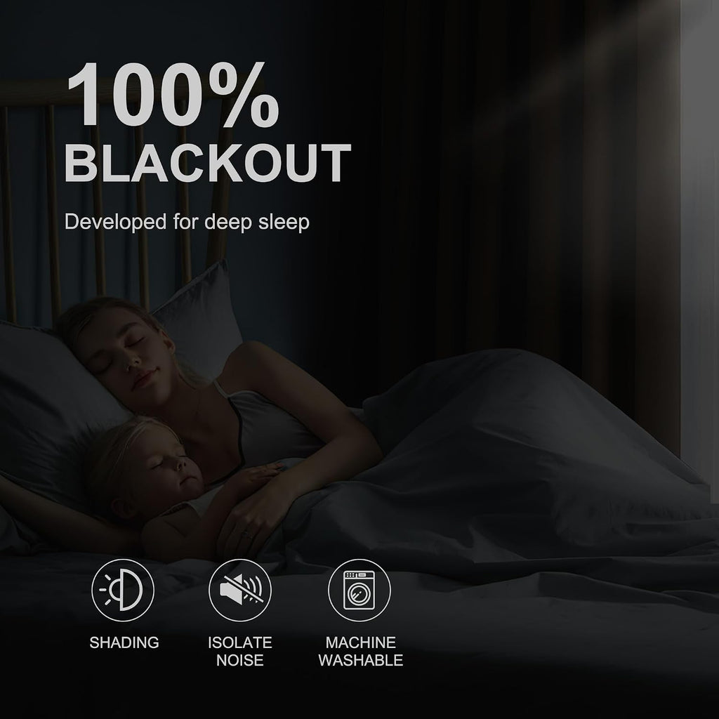 NICETOWN 100% Blackout Curtains for Bedroom 63 Inches Long, Thermal Insulated Room Darkening Window Drapes Grommet for Living Room Energy…
