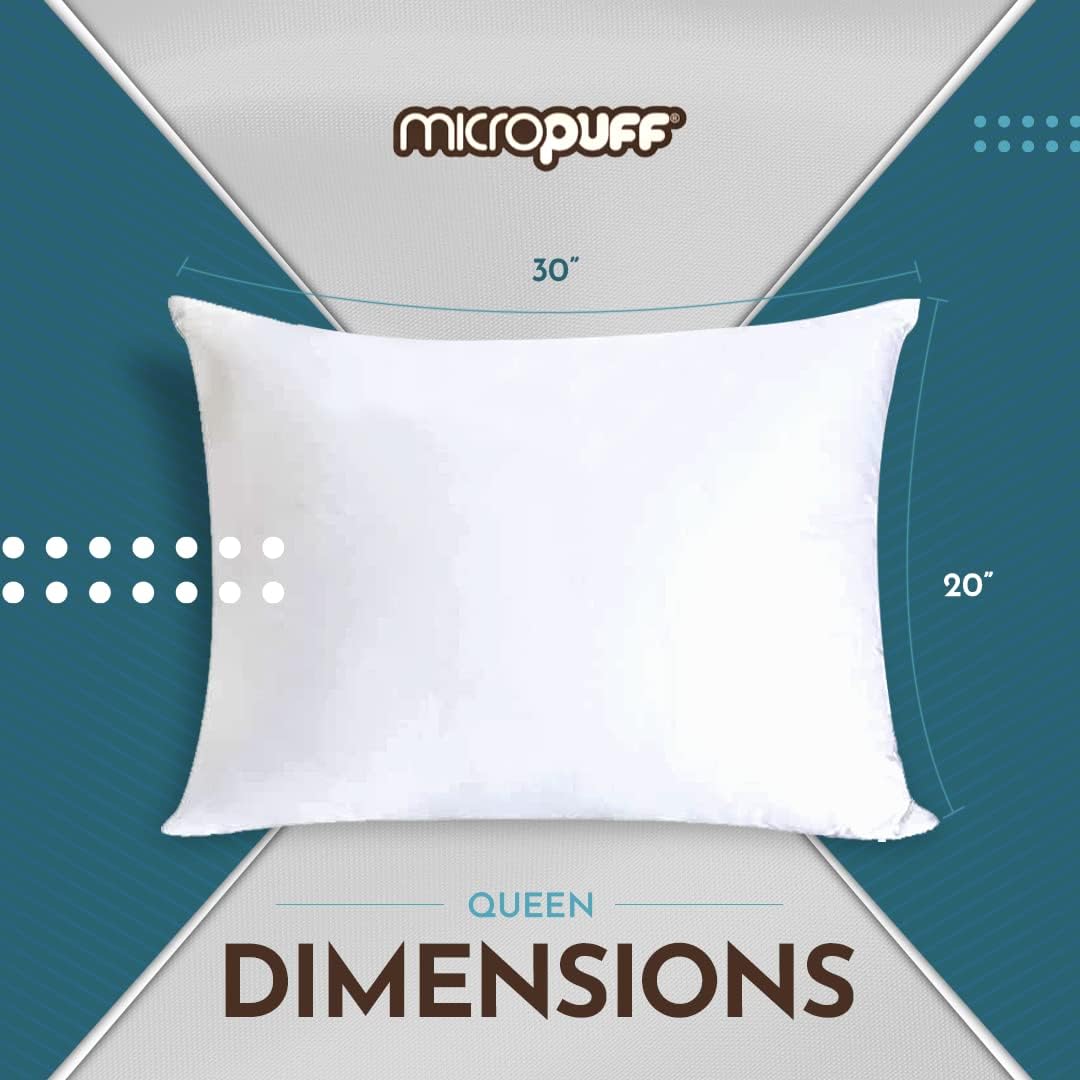 Micropuff Queen Size Pillow Protectors with Zipper - 2 Pack - Soft and Breathable Pillow Cover. Pillowcase Protects Against Stains…