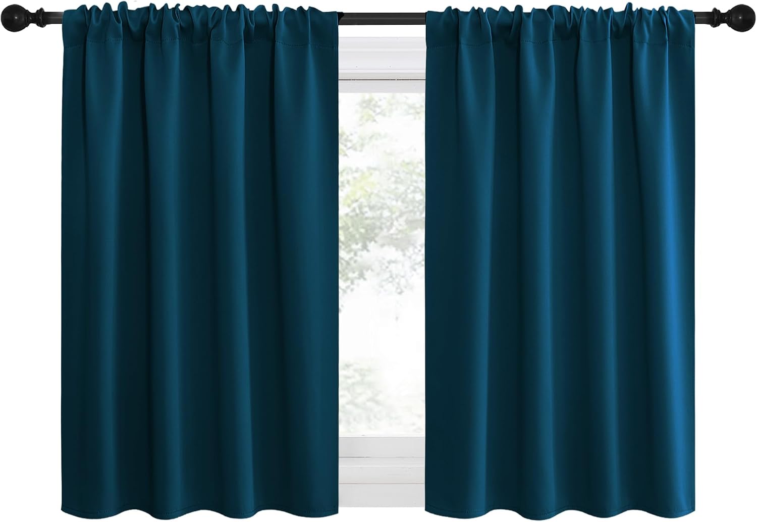 NICETOWN 2 Panels Blackout Curtains, Rod Pocket Thermal Insulated Drapes for Kitchen, Heavy Duty Small Window Treatment for Dorm Room…
