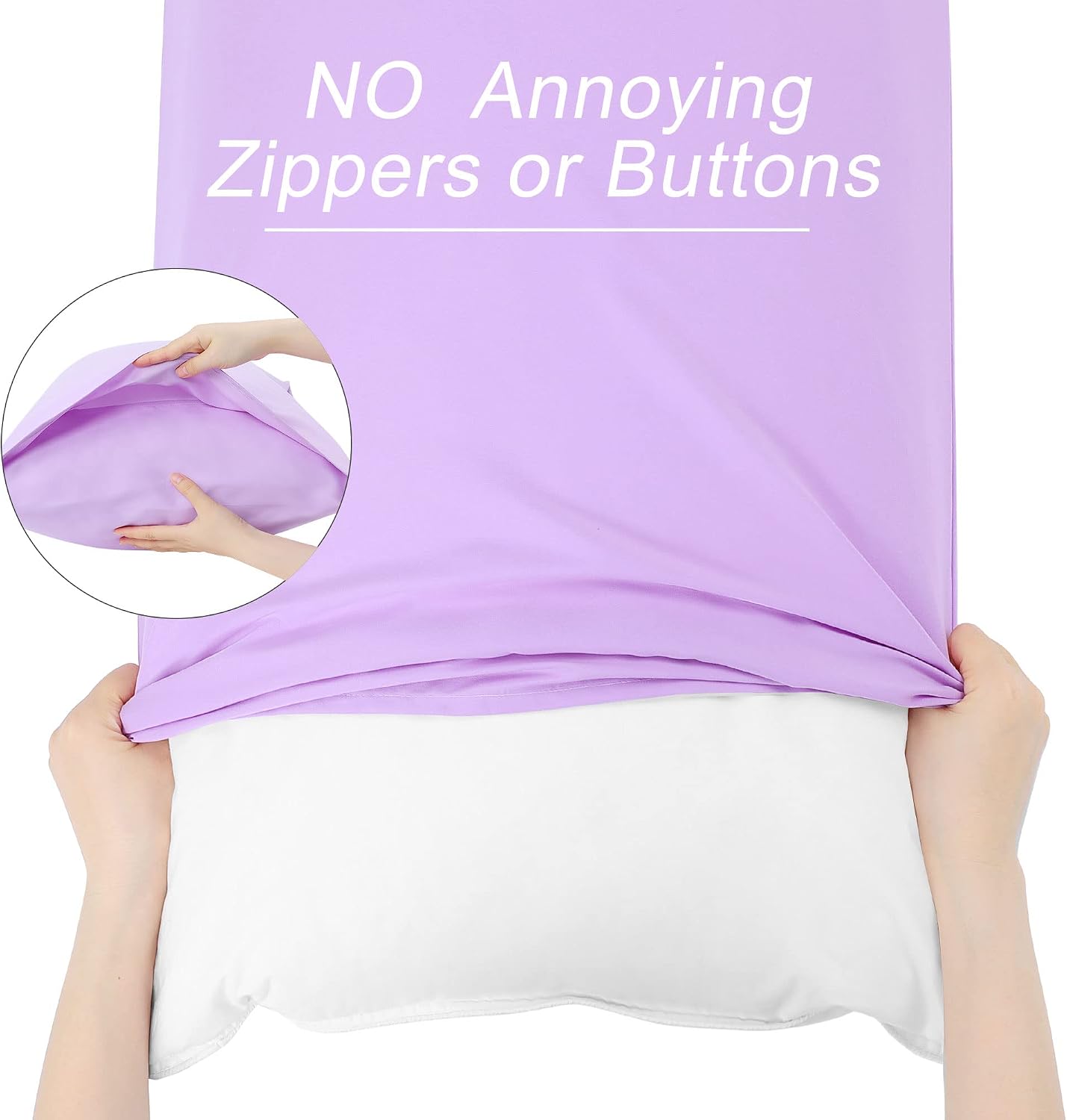 uxcell 100% Microfiber Body Pillow Cover | 1800 Thread Count Pillowcase | Soft Pillow Case with Envelope Closure | 90 GSM Ployester | No Wr…