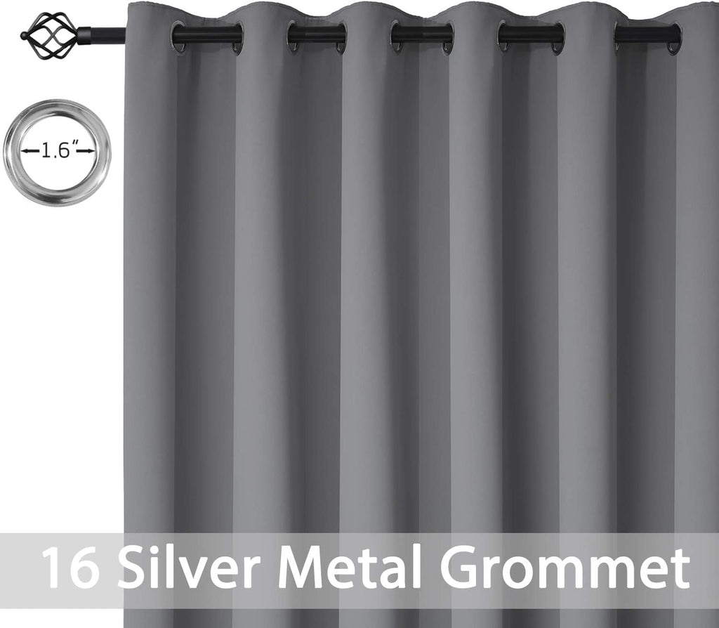 Yakamok Blackout Patio Curtains 100x84 Inches for Sliding Door Extral Wide Blackout Curtain Panels Thermal Insulated Room Divider…
