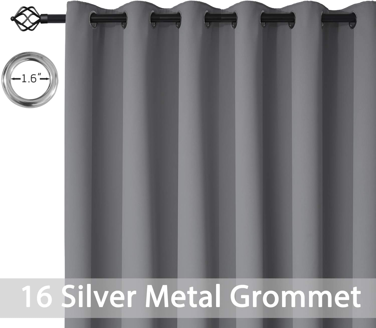 Yakamok Blackout Patio Curtains 100x96 Inches for Sliding Door Extral Wide Blackout Curtain Panels Thermal Insulated Room Divider…