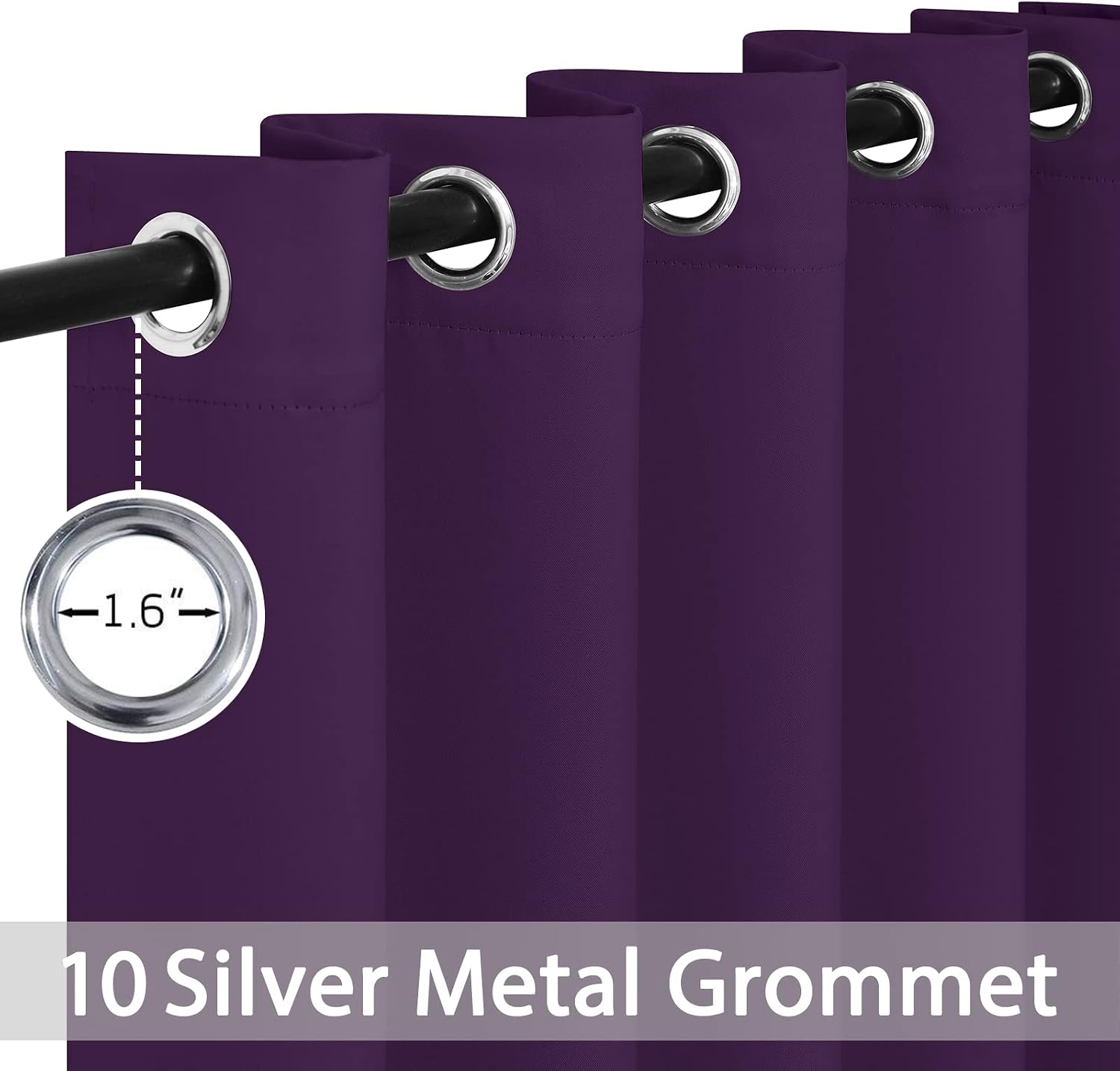 Yakamok Blackout Curtains Room Darkening Thermal Insulated Window Panels, Solid Grommet Top Drapes for Bedroom/Living Room(70Wx84L…