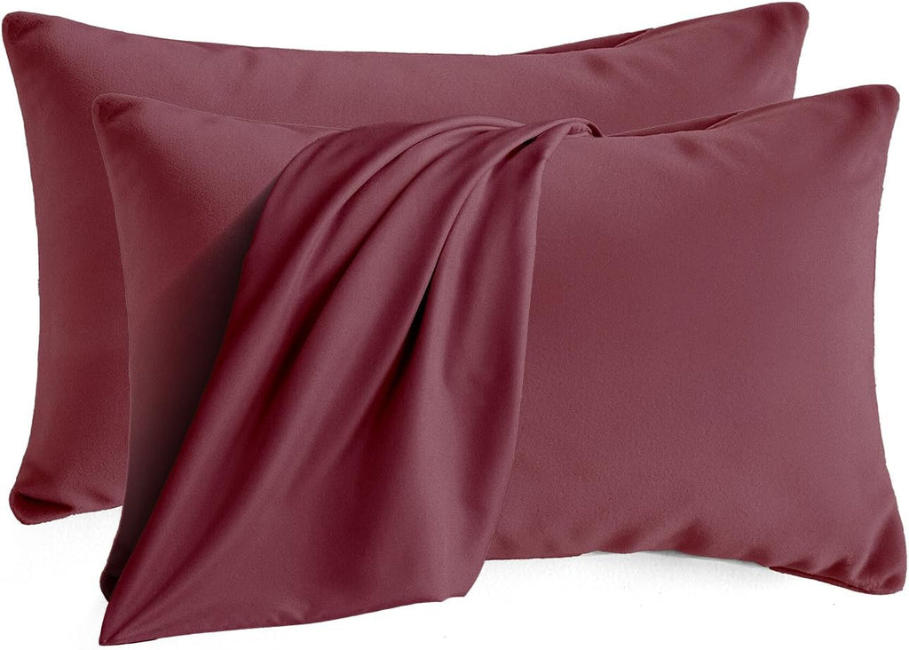 QJFabricCO Q&J Fabric Co. Queen Pillow Cases Set of 2, Brushed Microfiber Pillowcases, Soft, Wrinkle-Free, Fade-Resistant, Pillow Cases Envelope…