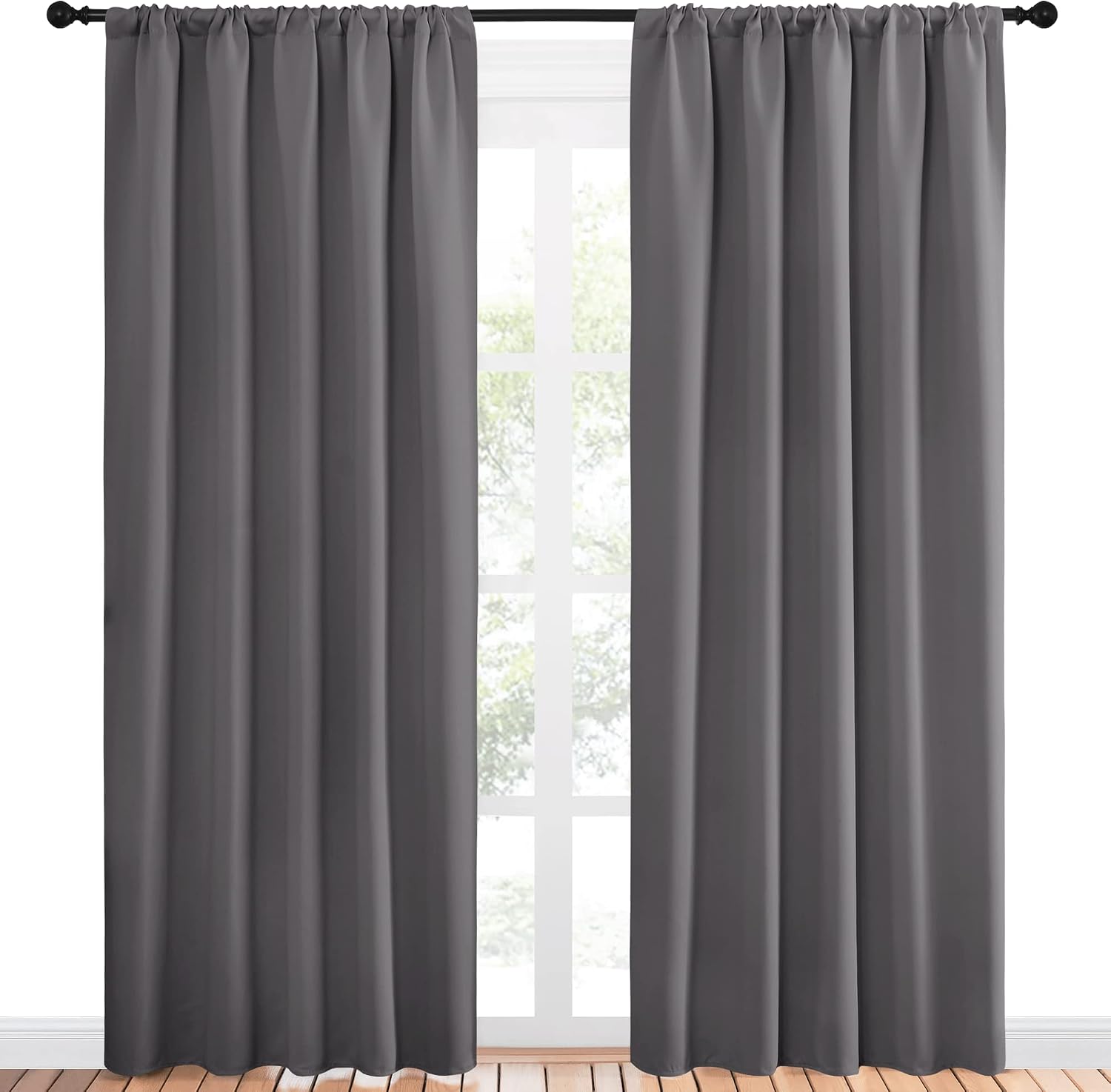 NICETOWN Blackout Curtain Panels for Window - Energy Efficient & Noise Reducing Thermal Insulated Rod Pocket Blackout Drapes/Draperies…