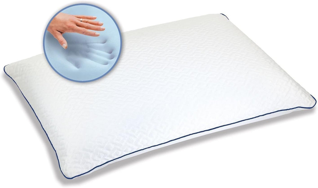 SleepInnovations Sleep Innovations Forever Gel Memory Foam Pillow, Standard Size, Cool Touch Cover and Cooling Gel Memory Foam Core, Side,…