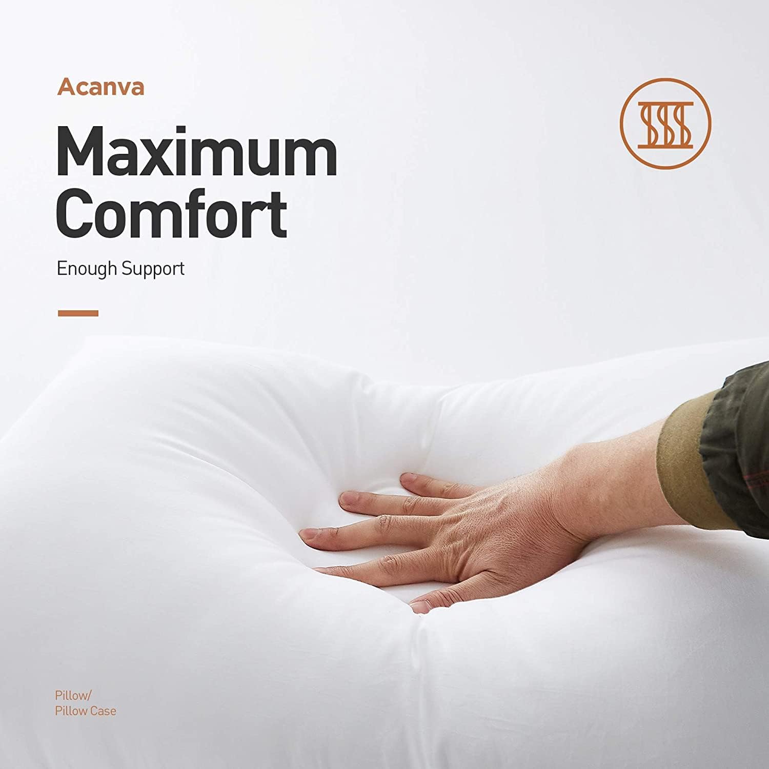 Acanva Basic Bed Pillow Soft Rest Cushion Stuffer for Sleeping, King, White 4 Count