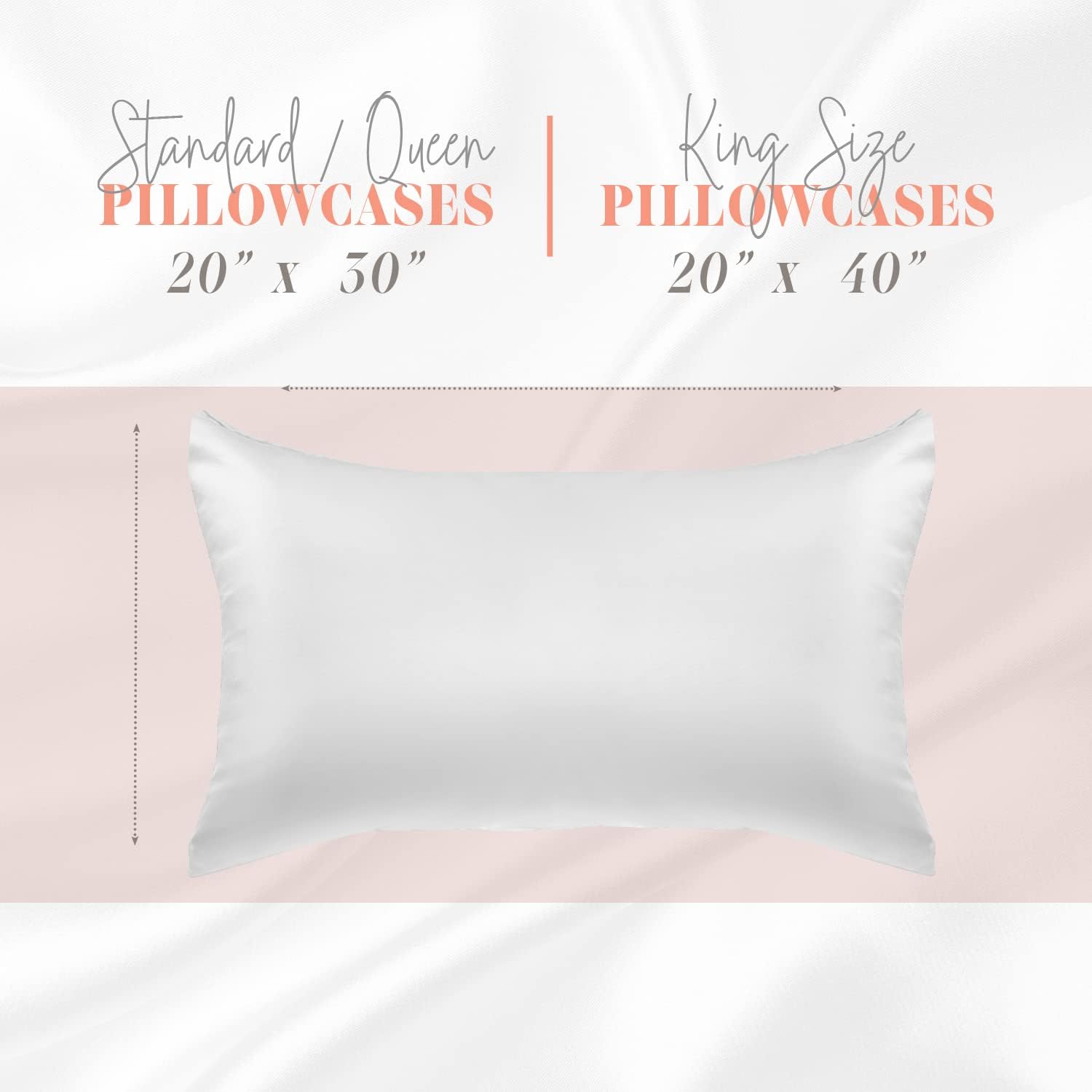 Elegantcomfort Elegant Comfort Silky and Luxurious 2-Piece Satin Pillowcase Set for Healthier Skin and Hair, Hidden Zipper Closure and Beau…