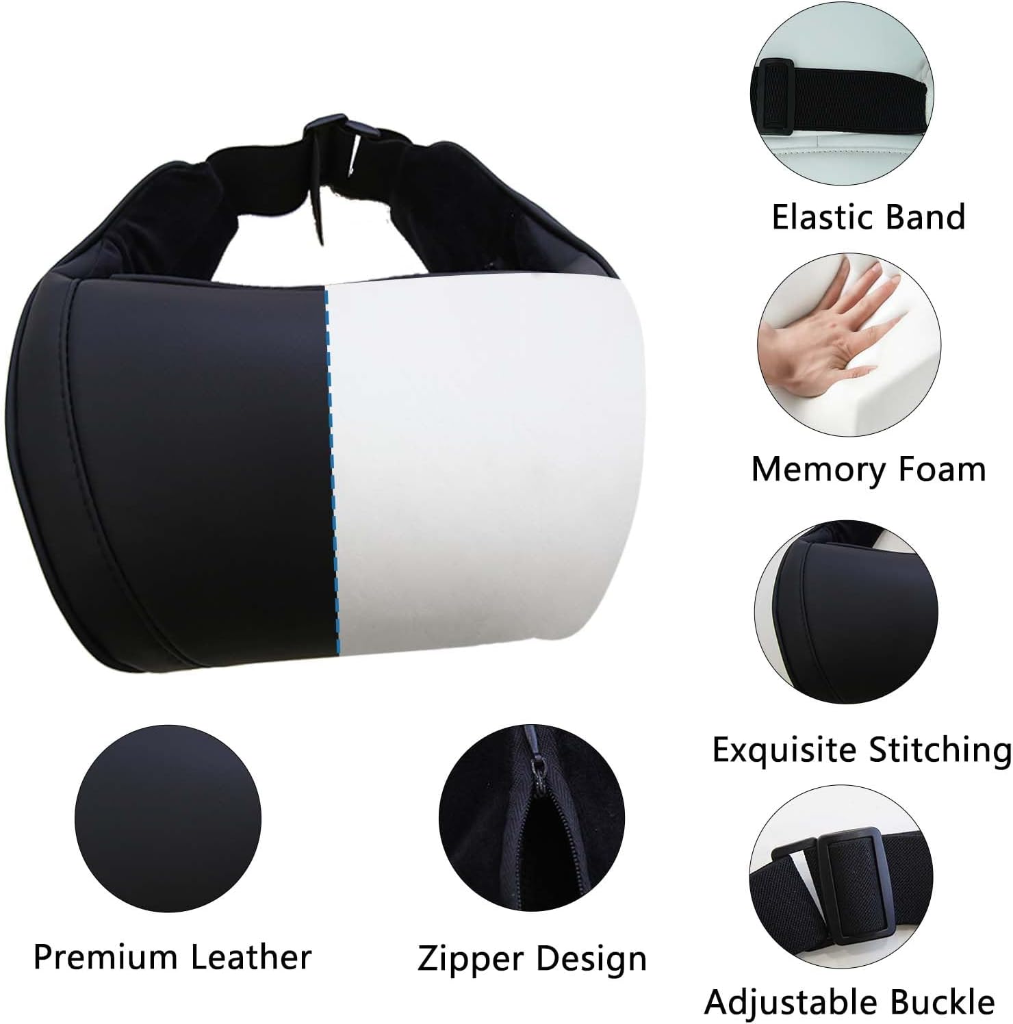 TOPABYTE Car Neck Pillow Memory Foam Automotive Seat Cushions of Headrests for Relieving Neck Stiffness Seat Neck Support Pillow, Fits…