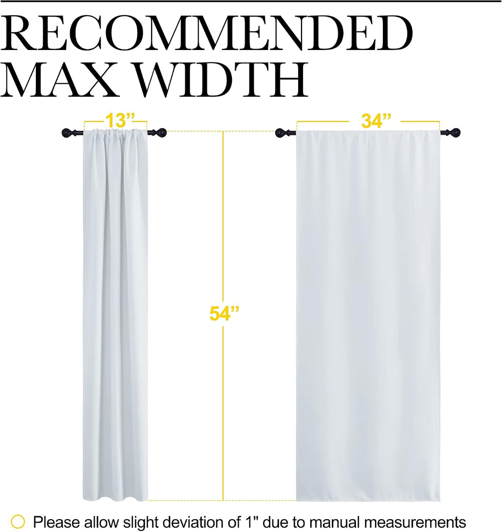 NICETOWN Greyish White Window Curtain Panels - Thermal Insulated Rod Pocket Room Darkening Curtain Sets for Bedroom (Greyish White, 2…