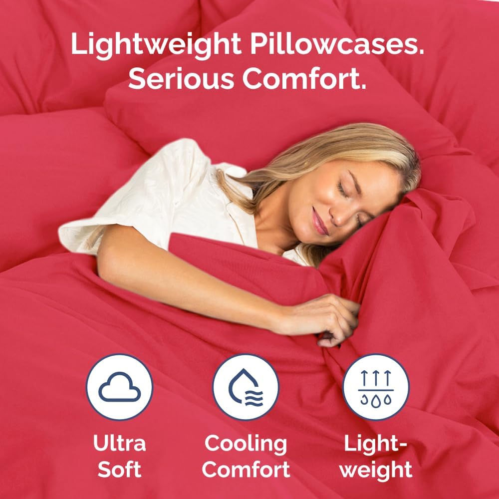 King Pillow Cases Set of 2 - Ultra Soft Hotel Quality Pillowcase Covers - Comfy, Cooling & Wrinkle Free - Shrinkage, Stain and Fade…