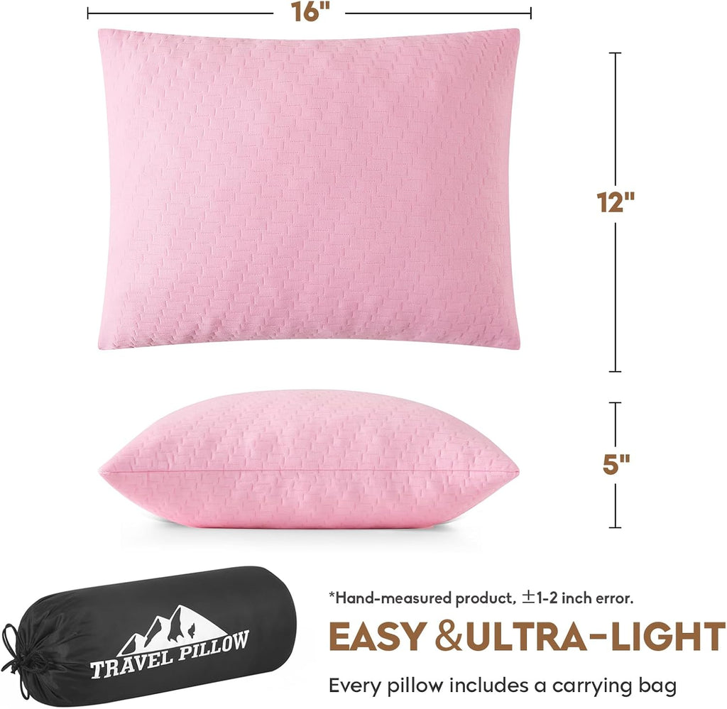 Small Shredded Memory Foam Pillow, Camping Pillow Travel Pillow - Compressible Medium Firm, Breathable Cover, Ideal Backpacking Hiking…