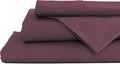 Linen Home 100% Cotton Percale Sheets King Size, Damson Berry, Deep Pocket, 4 Pieces Set - 1 Flat, 1 Deep Pocket Fitted Sheet and 2…