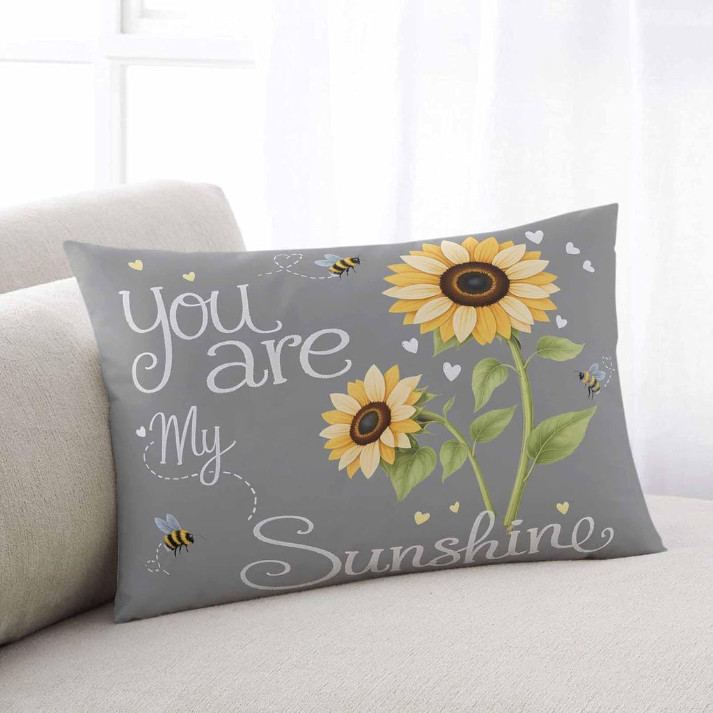 Rgaienmelw You Are My Sunshine Throw Pillow Covers Queen Size 20x30 Inches, Rectangle Decorative Pillowcase with Zipper, Yellow Sunflo…