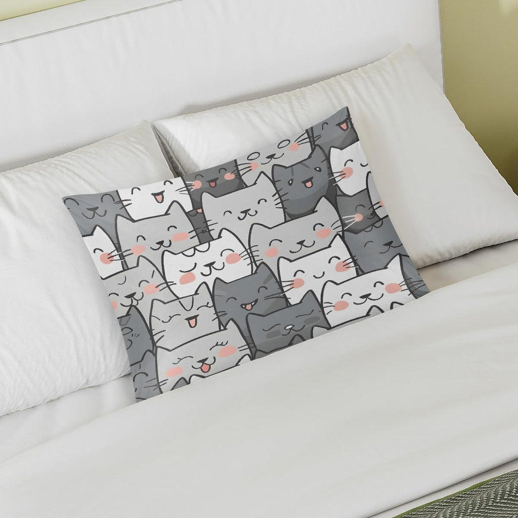 Satin Pillowcase for Hair and Skin Cute Cat Kitten Soft Silk Pillow Case with Envelope Closure Cooling Pillow Cases Slip Standard Size…