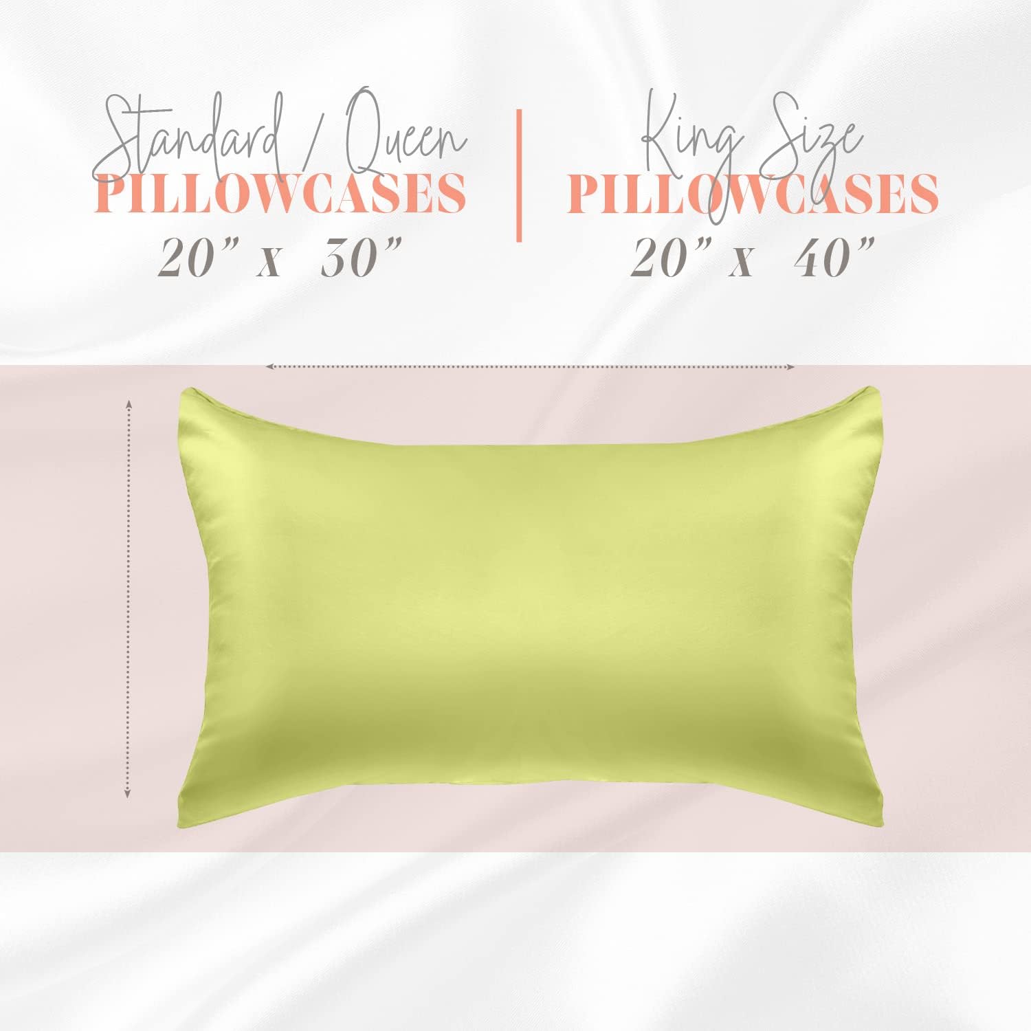 Elegantcomfort Elegant Comfort Silky and Luxurious 2-Piece Satin Pillowcase Set for Healthier Skin and Hair, Hidden Zipper Closure and Beau…