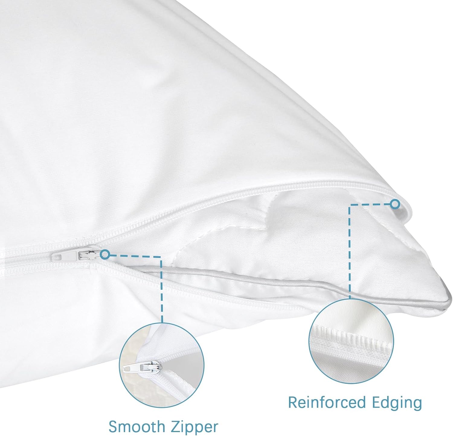 Bilobanbabybedding Body Pillow Protector Waterproof 2 Pack Body Pillow Cover with Zipper 21"x 55" Body Pillow Case White Pillowcase Encasem…