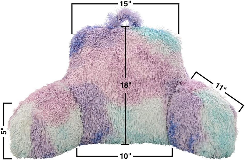 Btargot Reading Pillow Bed Wedge Large Adult Backrest Lounge Cushion with Arms | Back Support for Sitting Up in Bed Blue and Purple