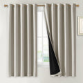 Nicetown Natural 100% Blackout Lined Curtains, 2 Thick Layers Completely Blackout Window Treatment Thermal Insulated Drapes for Kitchen/Bed…