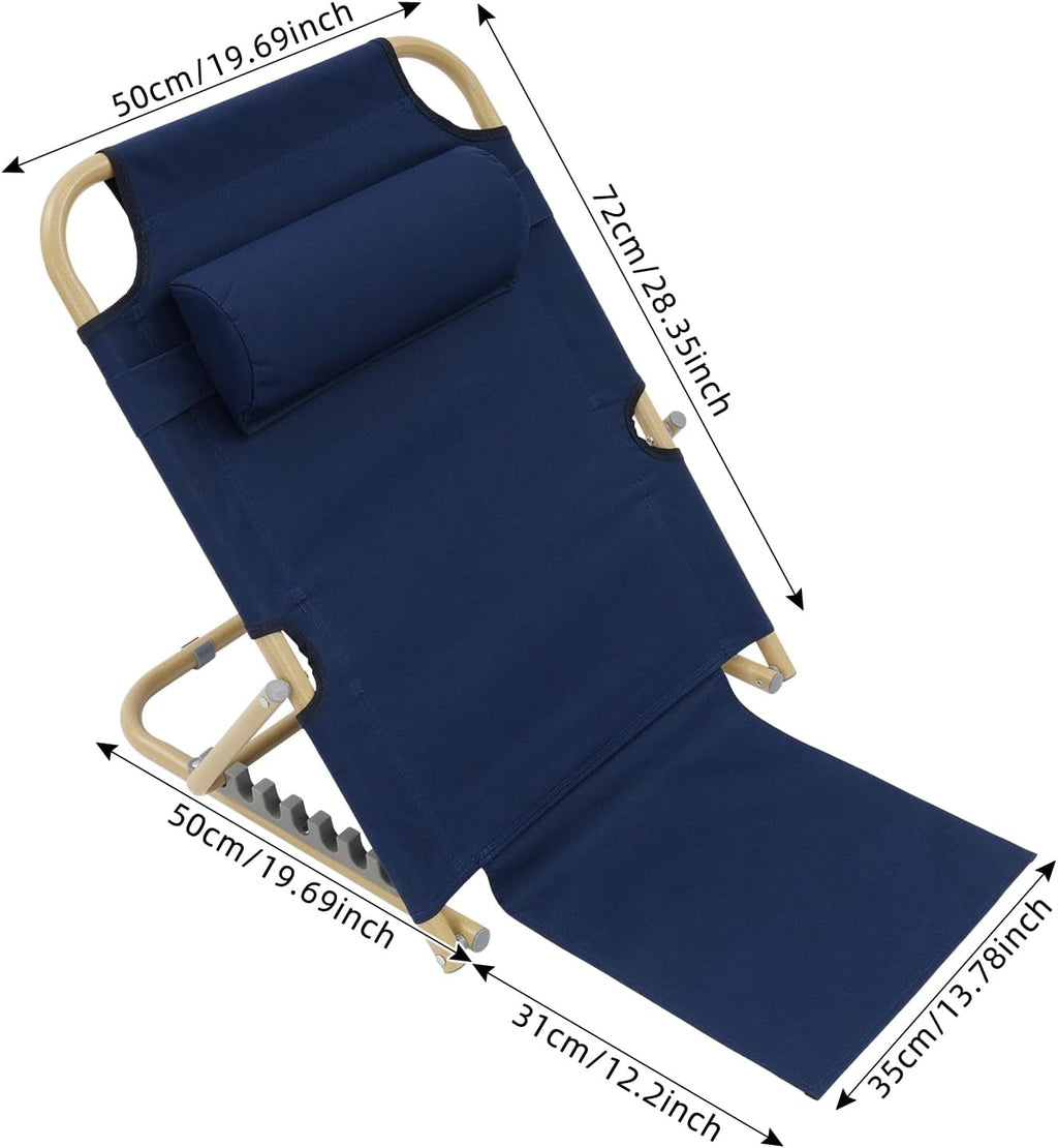 PERFERATE Bed Backrest Support Portable Bed Chair 7 Gears Adjustable Lifting Beds Backrest Folding Reading Chair with Pillow for Elderly…