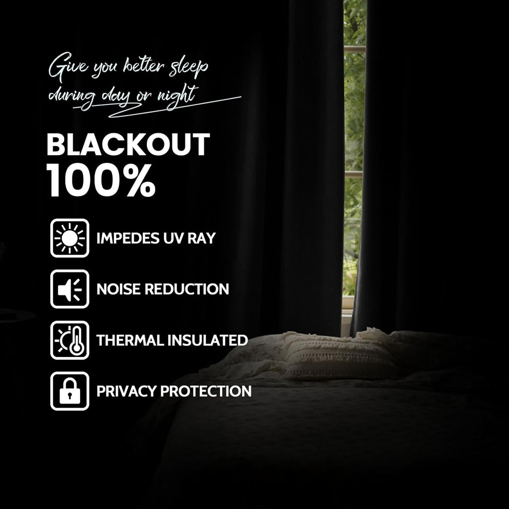 Yakamok Grey Room Darkening 100% Blackout Curtains Grommet Window Treatments with 2 Thick Layers-Gray Thermal Insulated Drapes Set of 2 Pan…