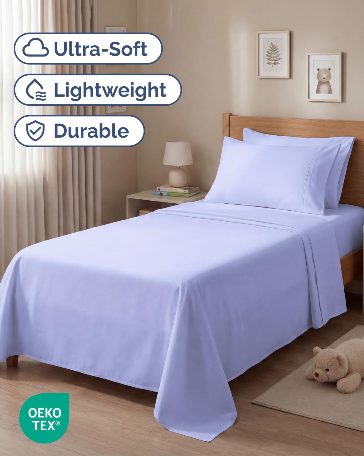 Twin 4 Piece Sheet Set - Comfy, Breathable & Cooling - Hotel Luxury Bedding for Women, Men, Kids, Teens and Children - 1 Flat & 1 Fitted…