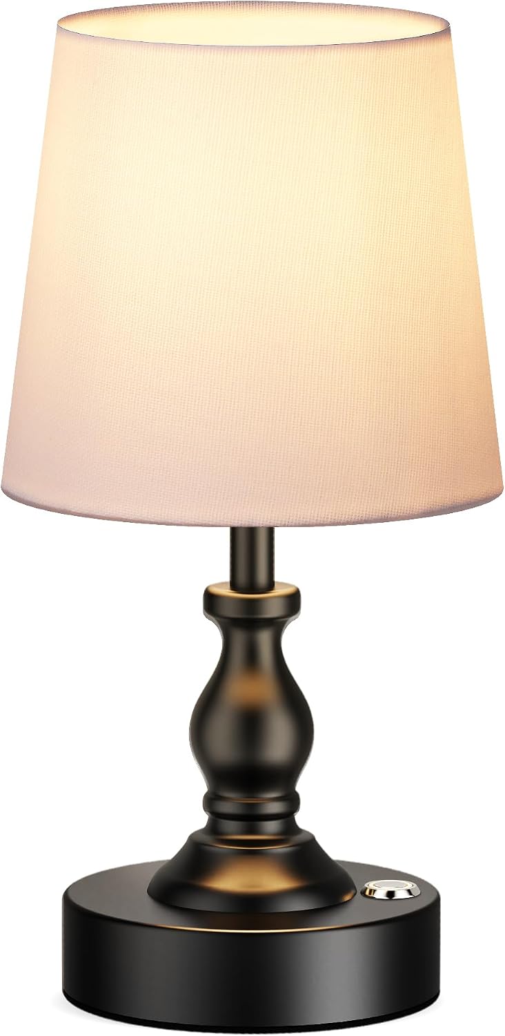 PARTPHONER Mini Cordless LED Table Lamp, 5200mAh Rechargeable Battery Operated Lamp, 3-Level Brightness, Touch Dimmable Desk Lamp…