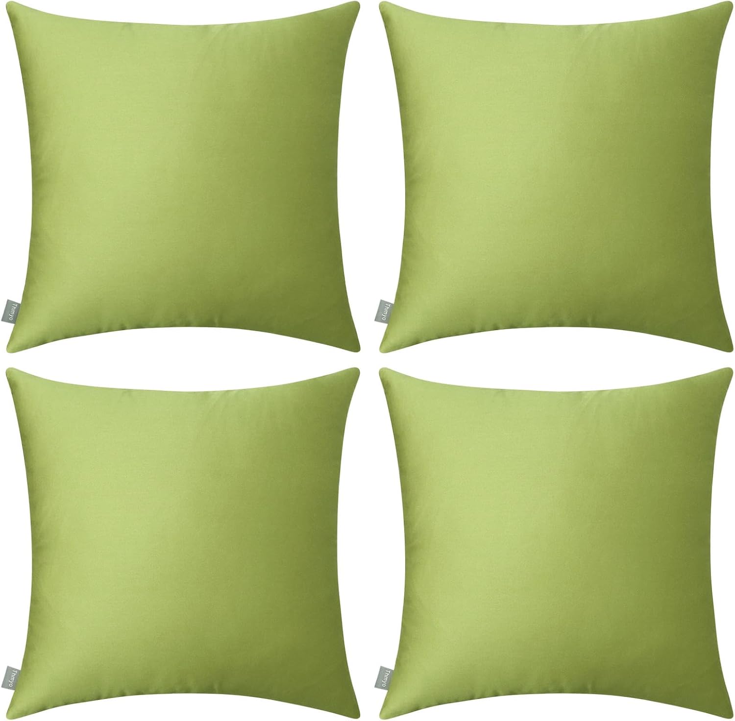 Thmyo 4-Pack 100% Cotton Comfortable Solid Decorative Throw Pillow Case, Square Cushion Cover Pillowcase Sublimation Blank Pillow Covers DI…