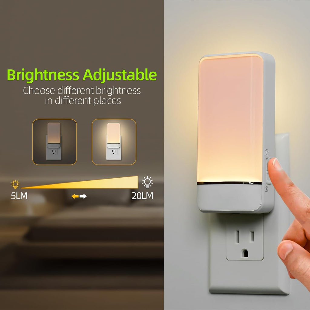 Dawnrise Night Lights Plug into Wall, Invisible Motion Sensor Night Light, Soft Warm or Cool White Selectable, Brightness Adjustable, LED…