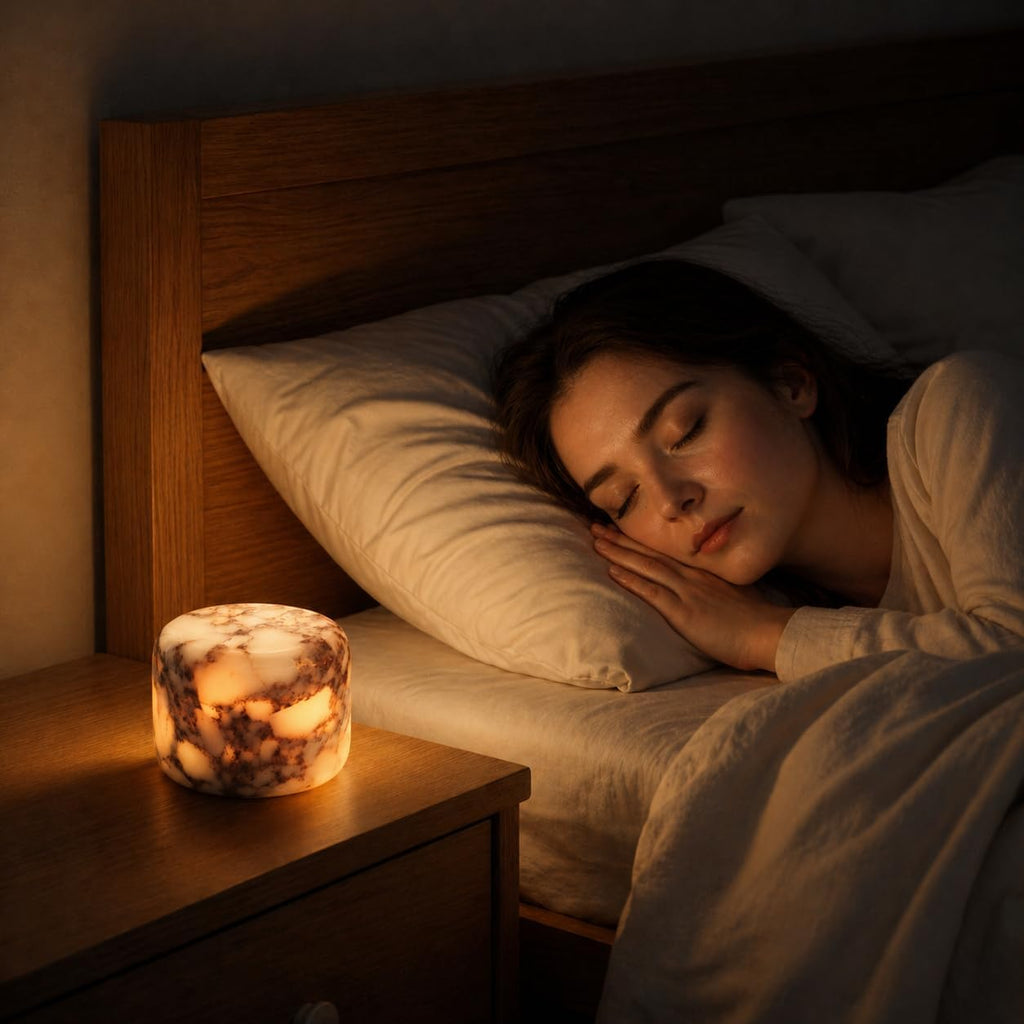 100% Marble Touch Pat Lamp, Unique Natural Stone Small Night Table Lamp, Type-C Rechargeable 3-Way Dimmable Bedside Lamp, Warm Ambient…