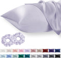 Vielit King Satin Pillowcase for Hair 2pc, Similar to Silk Pillow Cases, for Women Men, Lavandar,20x36 & Envelope Closure and 2 Satin Scrunch…