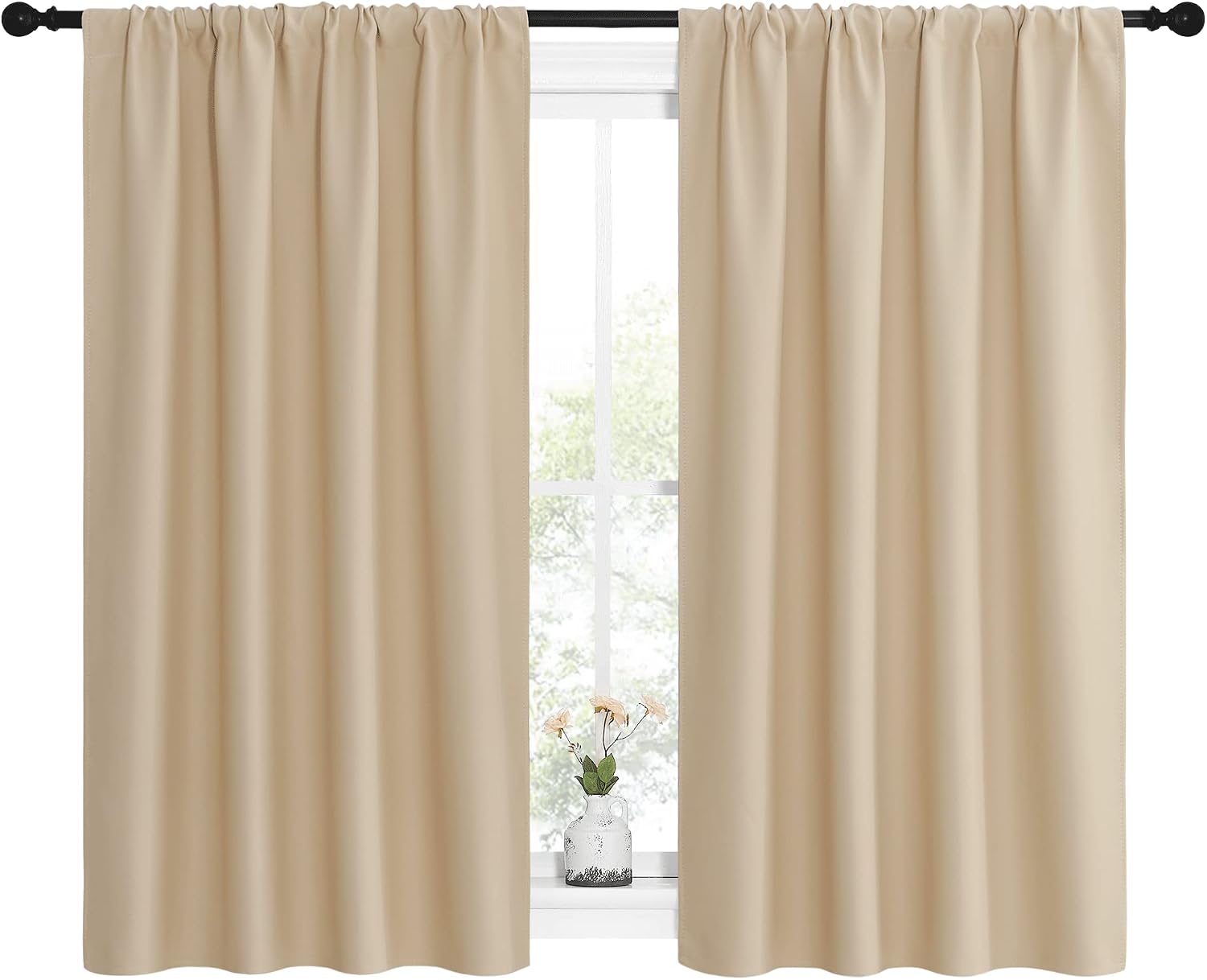 NICETOWN Blackout Room Darkening Curtains - Home Decoration Light & Noise Reducing Thermal Insulated Window Draperies with Rod Pocket Top…