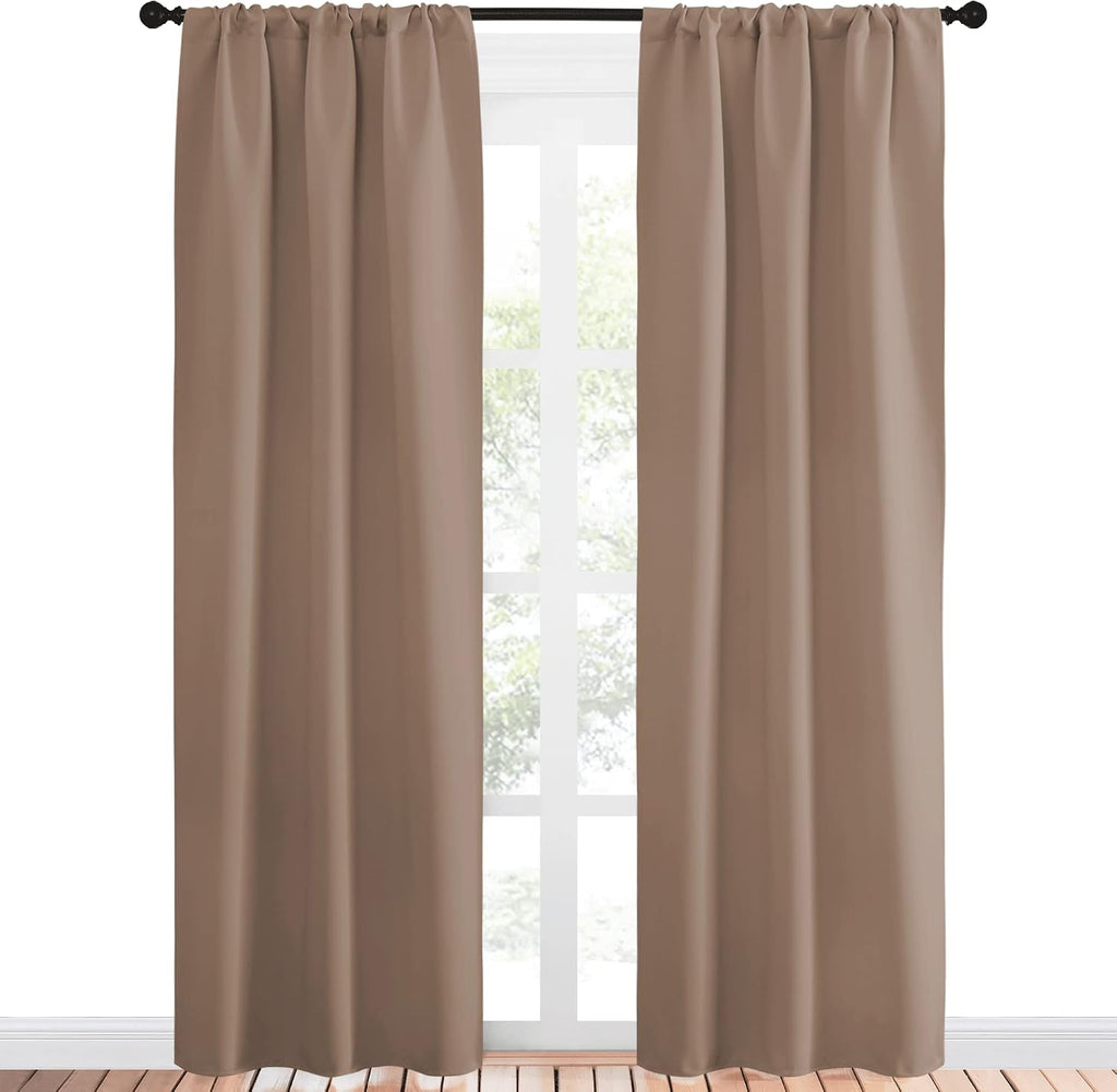 NICETOWN Kitchen Window Blackout Curtains - Window Treatment Thermal Insulated Rod Pocket Small Blackout Draperies/Drapes for…
