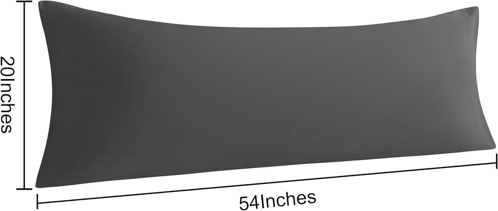 Ntbay Body Pillow Cases Set of 2, 2 Pack Brushed Microfiber 20x54 Pillow Cases, Soft, Wrinkle, Fade, Stain Resistant Dark Grey Pillow Cases…