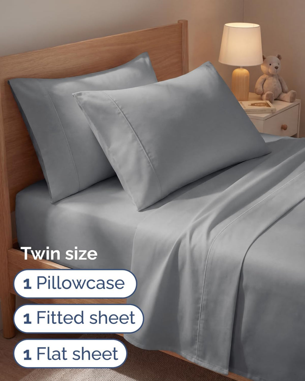 Twin 4 Piece Sheet Set - Comfy, Breathable & Cooling - Hotel Luxury Bedding for Women, Men, Kids, Teens & Children - 1 Flat & 1 Fitted…