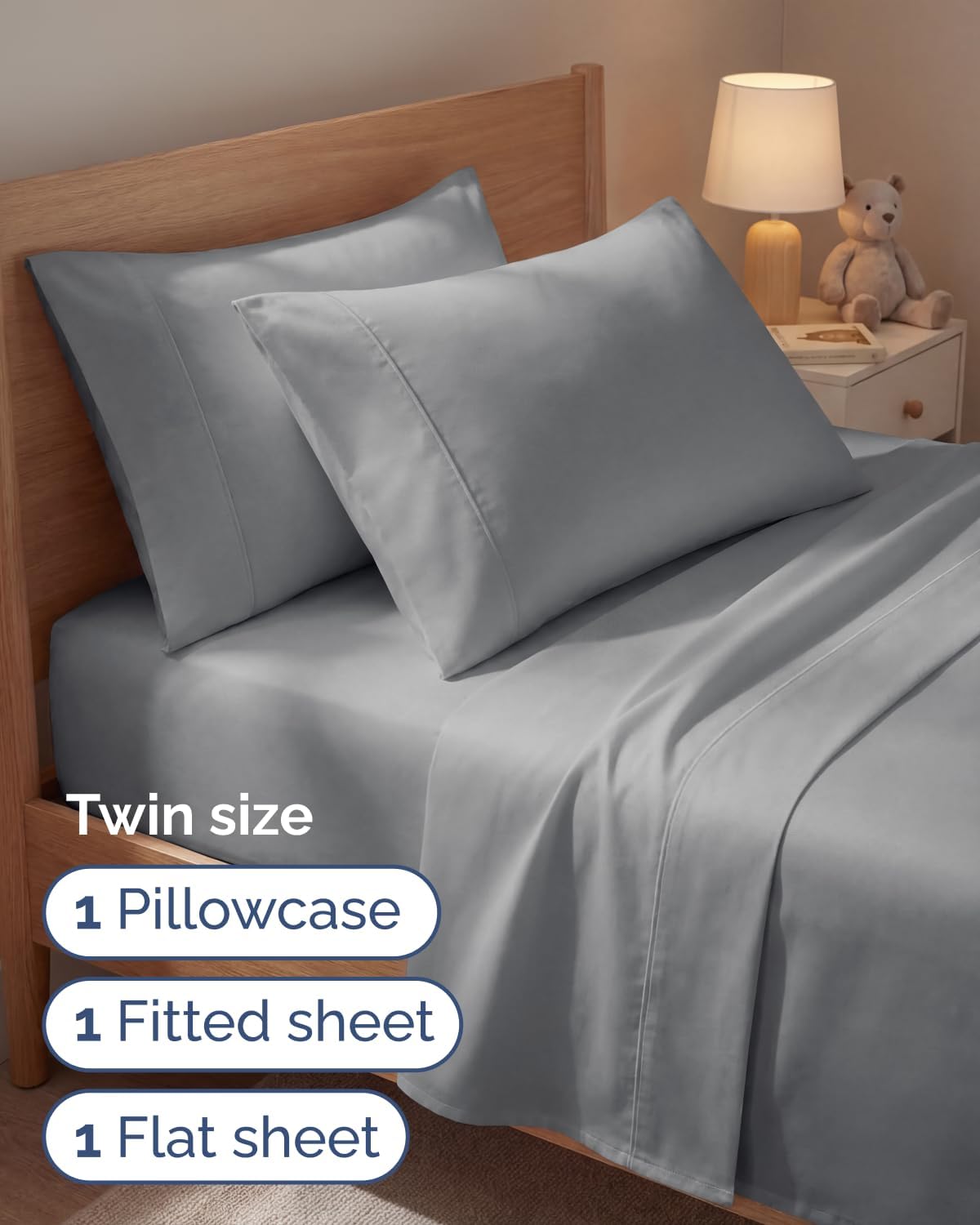 Twin 4 Piece Sheet Set - Comfy, Breathable & Cooling - Hotel Luxury Bedding for Women, Men, Kids, Teens & Children - 1 Flat & 1 Fitted…