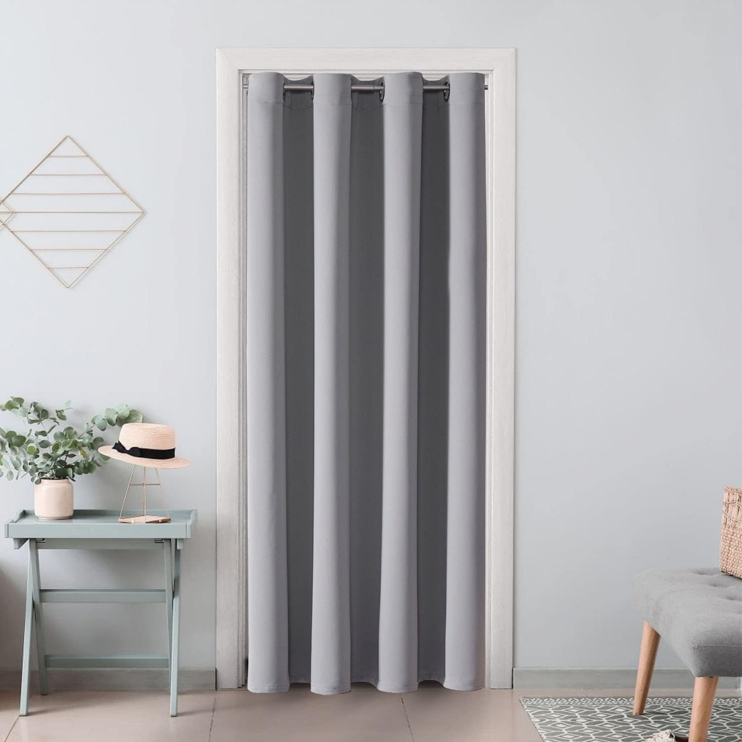 ChrisDowa Blackout Door Curtains for Doorway Privacy, Grommet Closet Curtains for bedroom closet door, Thermal Insulated Temporary Doorway…