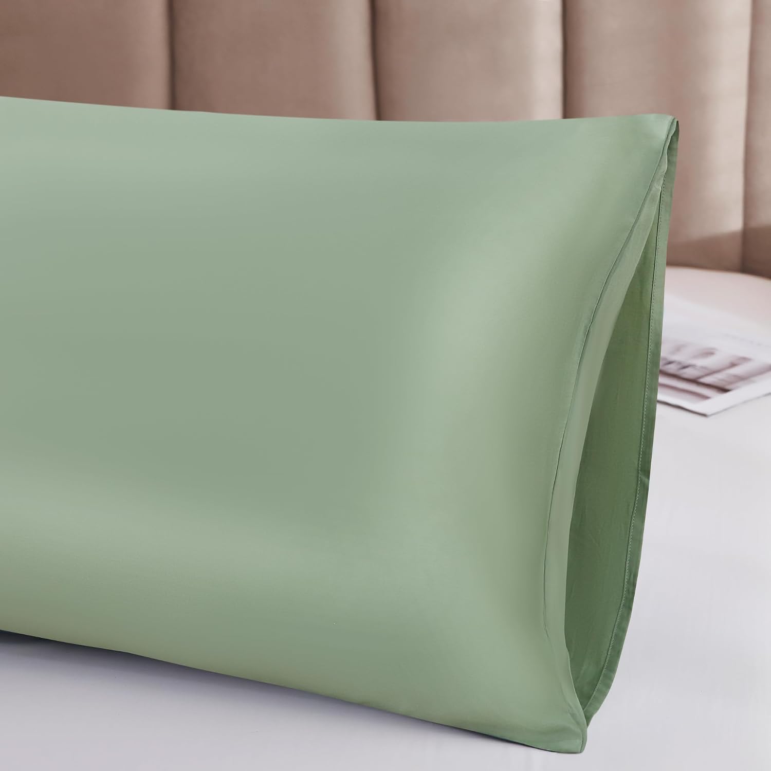 Oubonun 100% Cotton Body Pillowcase - 800 Thread Count/21x54, Moisture Absorbent and Breathable, Hotel Body Pillow Cover for All Seasons, S…